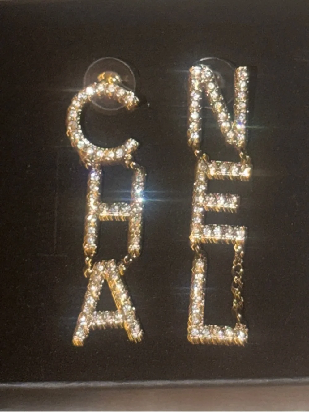 🪩 Crystal CHA NEL drop earrings 🆕